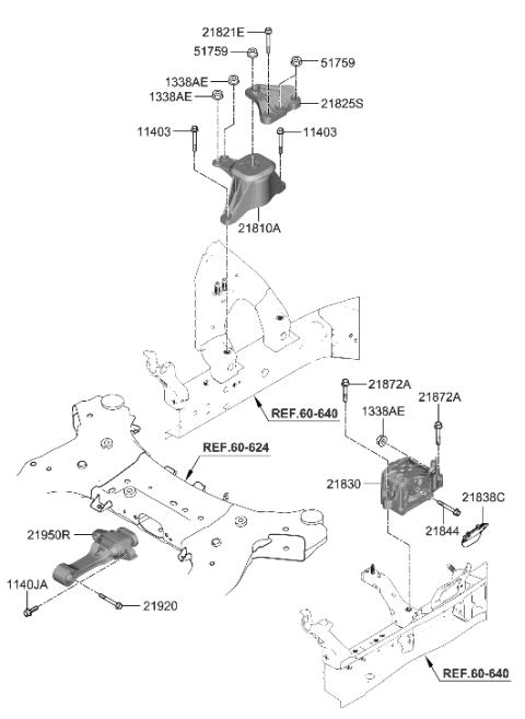 2022 Hyundai Sonata Hybrid Bracket-Engine MTG Support Diagram for 21825-L7100