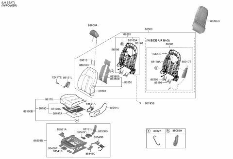 2020 Hyundai Sonata Hybrid Covering Assy-FR Back,Lh Diagram for 88360-L1020-VSM