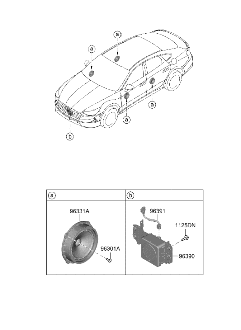2022 Hyundai Sonata Hybrid Speaker Diagram 1