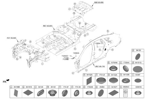 2022 Hyundai Sonata Hybrid Isolation Pad & Plug Diagram 1