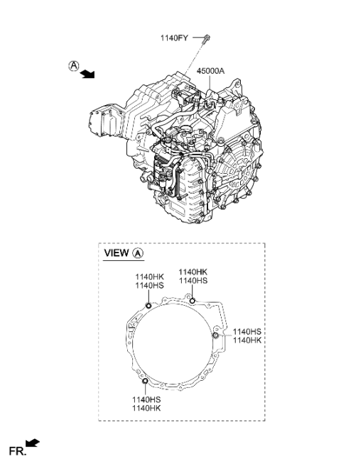 2020 Hyundai Sonata Hybrid Transaxle Assy-Auto Diagram