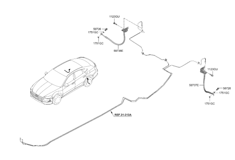 2023 Hyundai Sonata Hybrid Brake Fluid Line Diagram 2