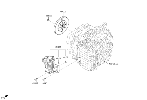 2023 Hyundai Sonata Hybrid GASKET-OIL PUMP Diagram for 46156-3D900