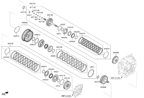 2022 Hyundai Sonata Hybrid Hub Assembly-Engine Clutch Diagram for 45596-3D810