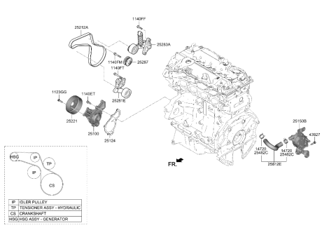 2020 Hyundai Sonata Hybrid Case Assembly Diagram for 25110-2J650