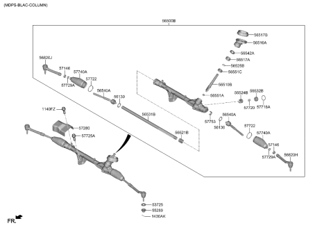 2006 Hyundai Accent INR BALL JOINT ASSY Diagram for 56540-L2000