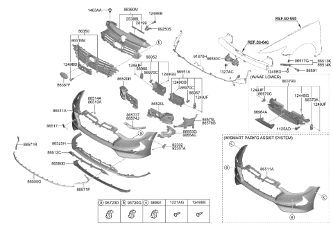 2021 Hyundai Sonata Hybrid MOULDING-Front Bumper,RH Diagram for 86596-L1060