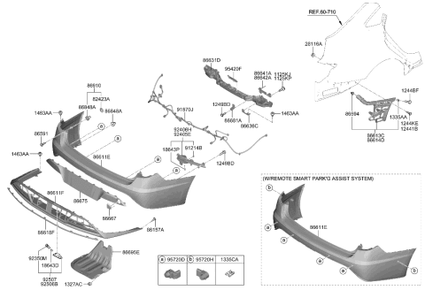 2021 Hyundai Sonata Hybrid Bulb Diagram for 18643-05009-LV