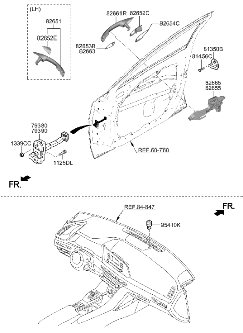 2020 Hyundai Sonata Hybrid Front Door Locking Diagram