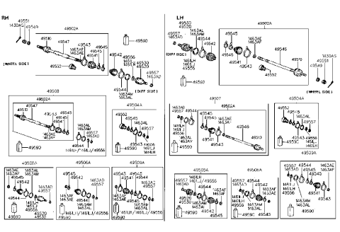1998 Hyundai Sonata Old Body Style Drive Shaft (I4) Diagram 1