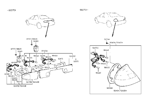 1986 Hyundai Excel Nut Diagram for 92455-23000
