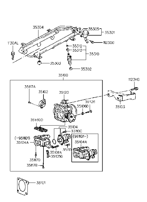 1989 Hyundai Excel Body Kit-Fast Idle Air Valve Diagram for 35104-33060