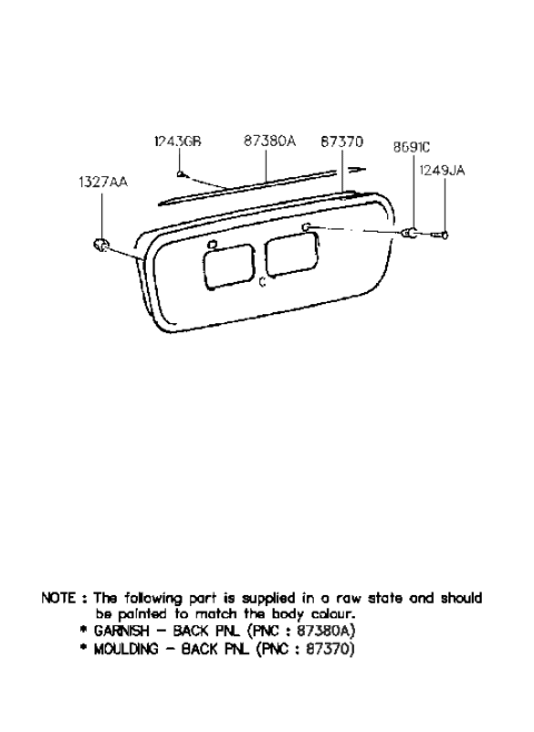 1997 Hyundai Sonata Back Panel Garnish Diagram