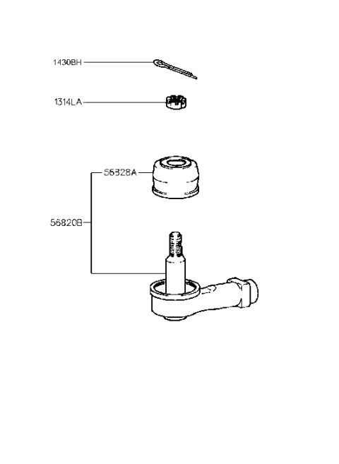 2015 Hyundai Equus End Assembly-Tie Rod Diagram for 56820-37010