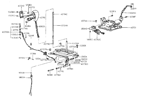 1993 Hyundai Sonata Shift Lever Control (ATM) Diagram