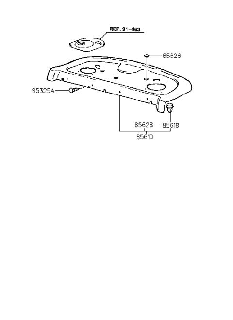 1993 Hyundai Sonata New Body Style Rear Package Tray Diagram