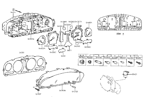 1997 Hyundai Sonata Gauge Assembly-Fuel Diagram for 94410-34020