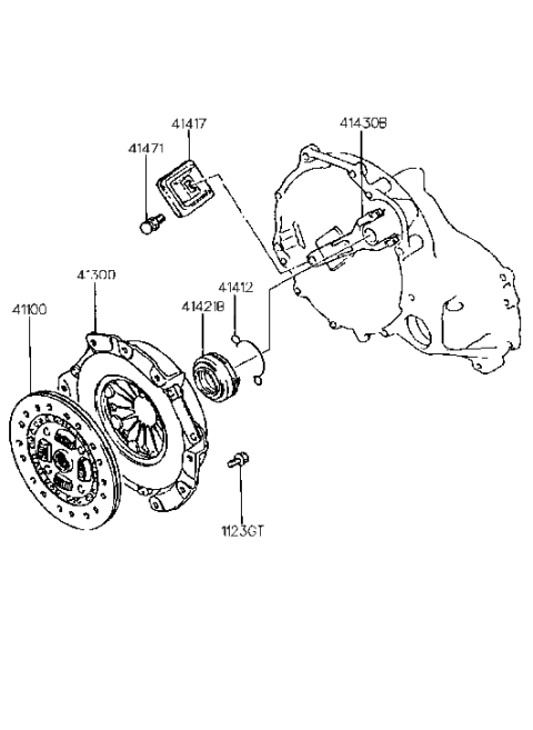 1986 Hyundai Excel Disc Assembly-Clutch Diagram for 41100-34020