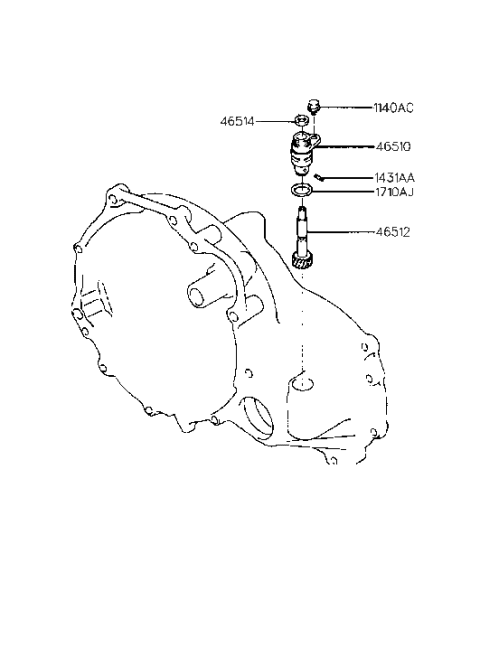 1998 Hyundai Sonata Old Body Style Speedometer Driven Gear (MTA) Diagram