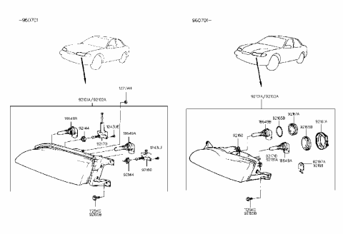 2013 Hyundai Equus Headlamp Assembly, Right Diagram for 92102-34550