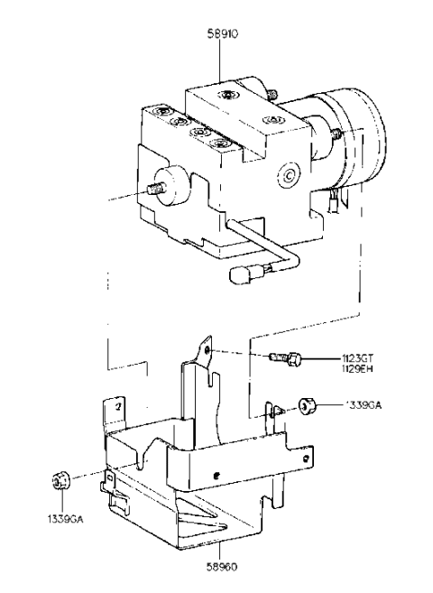1985 Hyundai Excel Hydraulic Module Diagram for 58910-34020