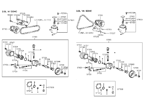 2013 Hyundai Equus Pump Assembly-Power Steering Oil Diagram for 57100-34010