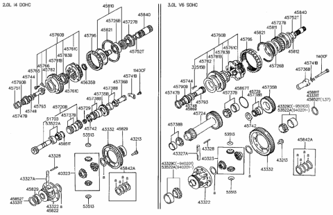 1985 Hyundai Excel Case-Differential Diagram for 43322-34010