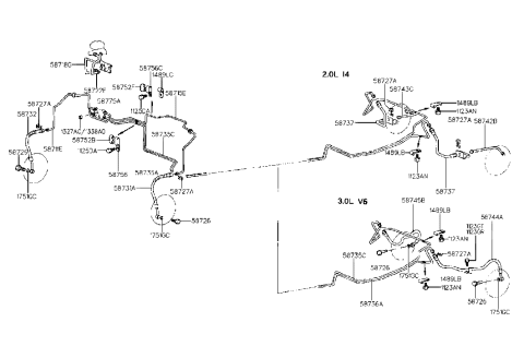 1998 Hyundai Sonata Old Body Style Brake Fluid Lines Diagram 1