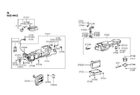 1989 Hyundai Excel Clip-Temperature Cable Hold Diagram for 97143-33000
