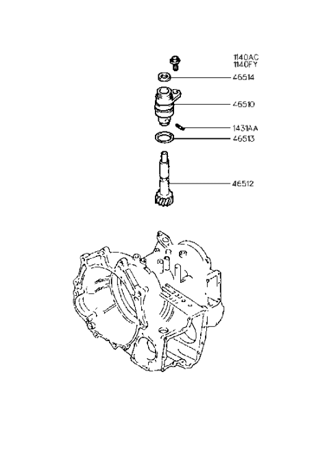 1998 Hyundai Sonata Old Body Style Speedometer Driven Gear-Auto Diagram