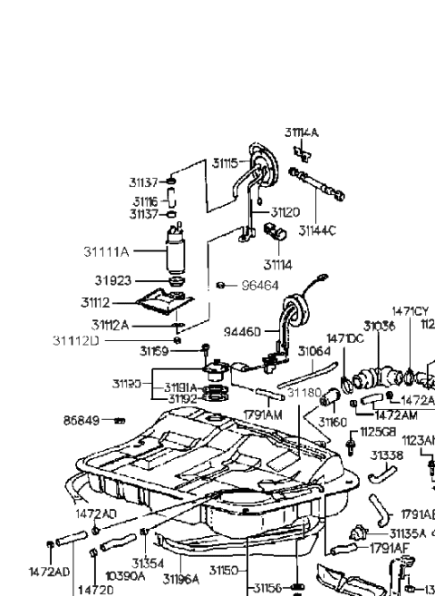 1997 Hyundai Sonata Fuel Tank Diagram