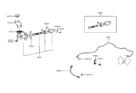 1998 Hyundai Sonata Reservoir-Clutch Master Cylinder Diagram for 41624-34040