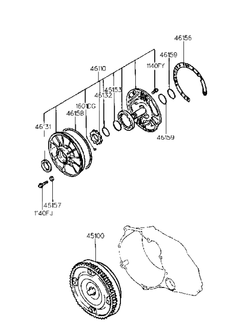 1997 Hyundai Sonata Converter Assembly-Torque Diagram for 45100-38710