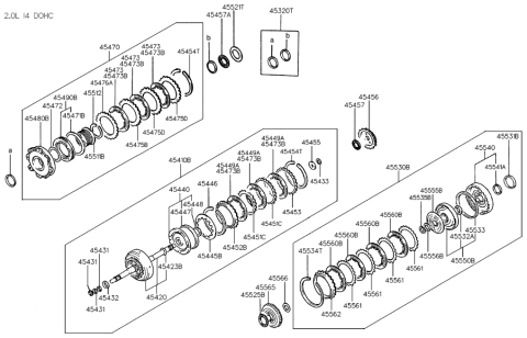 1998 Hyundai Sonata Old Body Style Transaxle Clutch - Auto Diagram 1