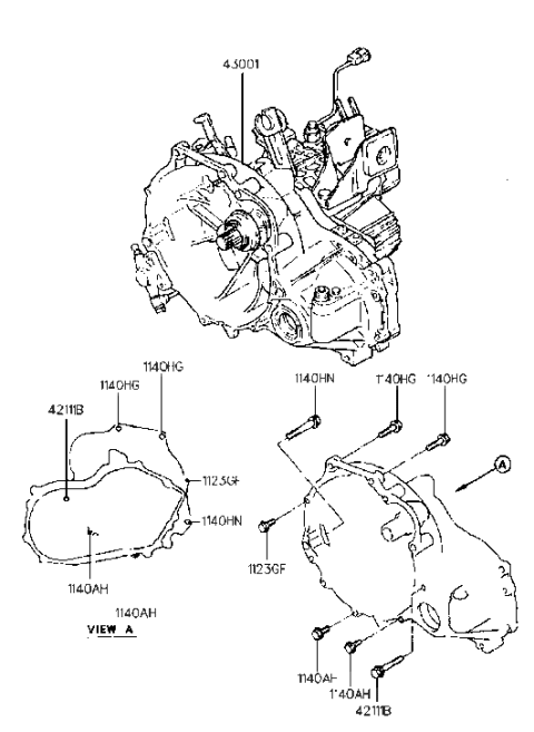 1998 Hyundai Sonata Old Body Style Transaxle (MTA) Diagram