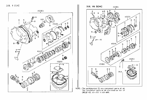 1985 Hyundai Excel Seal Kit-Automatic Transaxle Overhaul Diagram for 45010-33B04