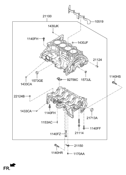 2019 Hyundai Sonata Hybrid Cylinder Block Diagram