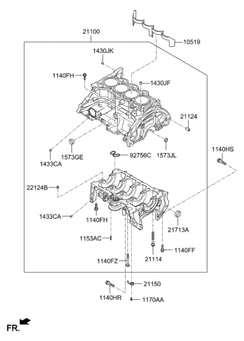 2018 Hyundai Sonata Hybrid Cylinder Block Diagram