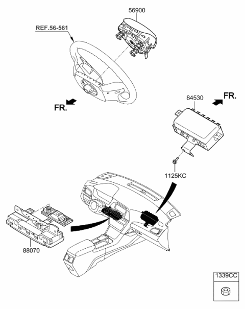 2006 Hyundai Santa Fe Module Assembly-Knee Air Bag Diagram for 56970-C1200