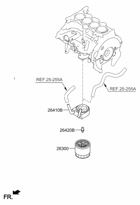 2006 Hyundai Santa Fe Cooler Assembly-Engine Oil Diagram for 26410-2E010