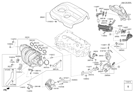 2006 Hyundai Santa Fe EGR Cooler Diagram for 28460-2E920
