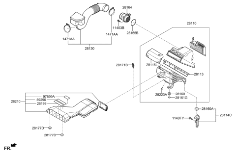 2018 Hyundai Sonata Hybrid Air Cleaner Diagram