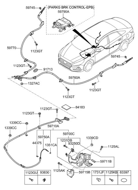 2018 Hyundai Sonata Hybrid Parking Brake System Diagram
