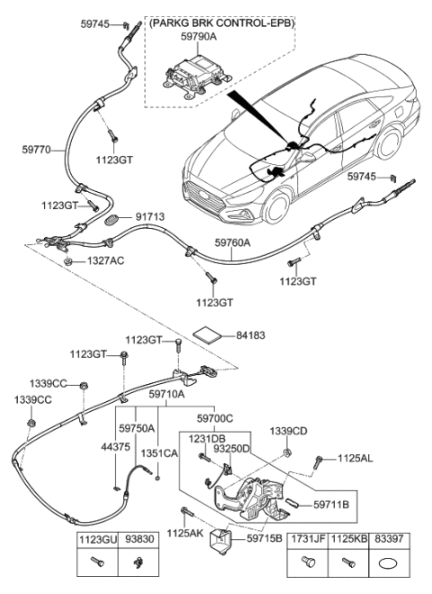 2018 Hyundai Sonata Hybrid E.C.U Assembly-Epb Diagram for 59790-E6500