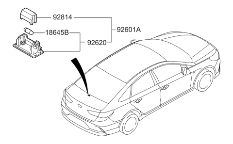2018 Hyundai Sonata Hybrid License Plate & Interior Lamp Diagram