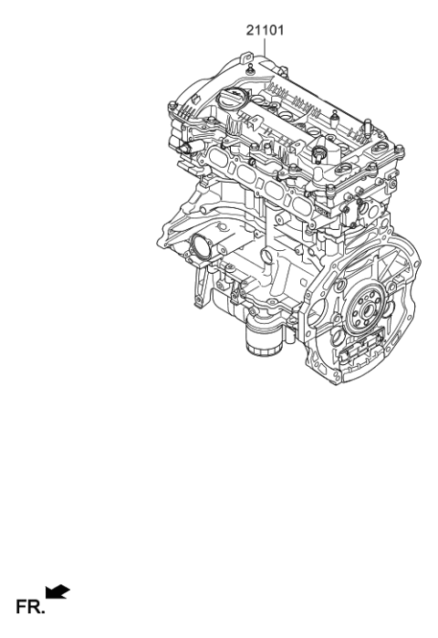 2018 Hyundai Sonata Hybrid Reman Sub Engine Diagram for 1D541-2EU04-HRM