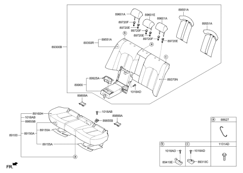 2019 Hyundai Sonata Hybrid Iso Fix-Child Lower Anchor Diagram for 89899-C1000