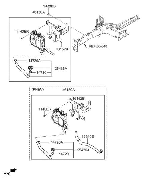 2018 Hyundai Sonata Hybrid Oil Pump Control Unit Assembly Diagram for 46190-3D700