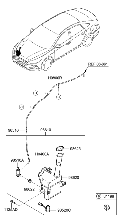 2019 Hyundai Sonata Hybrid Windshield Washer Diagram