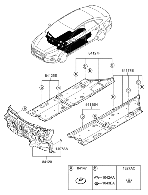 2006 Hyundai Santa Fe Pad Assembly-Isolation Dash Panel Diagram for 84120-C1000